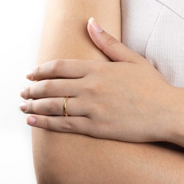 Aliança Lisa de 2mm Dourado de Aço Inoxidável