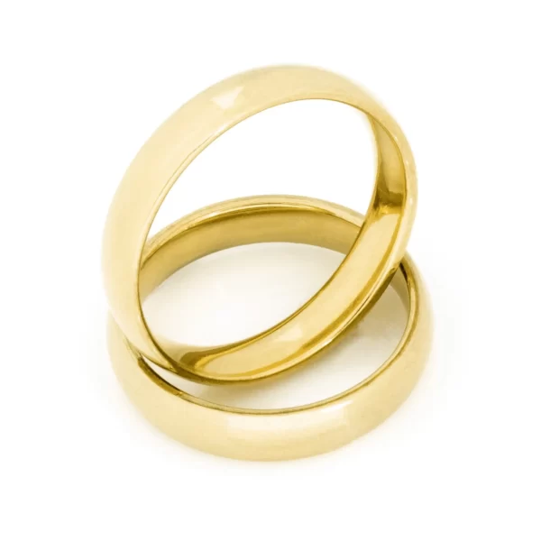 Aliança Lisa de 4mm Dourada de Aço Inoxidável