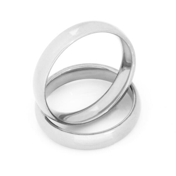 Aliança Lisa de 4mm Prateada de Aço Inoxidável