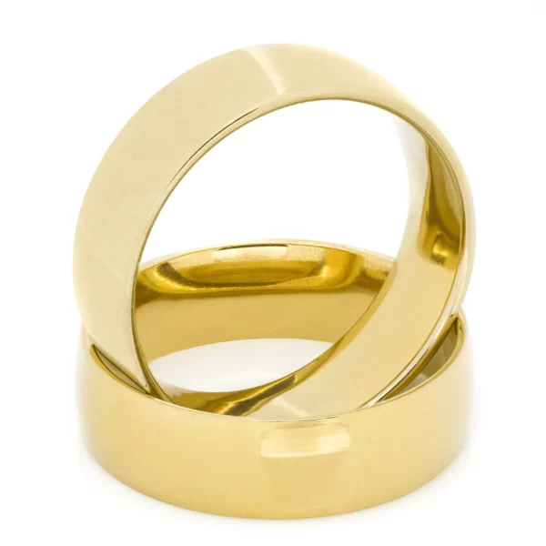 Aliança Lisa de 6mm Dourada de Aço Inoxidável