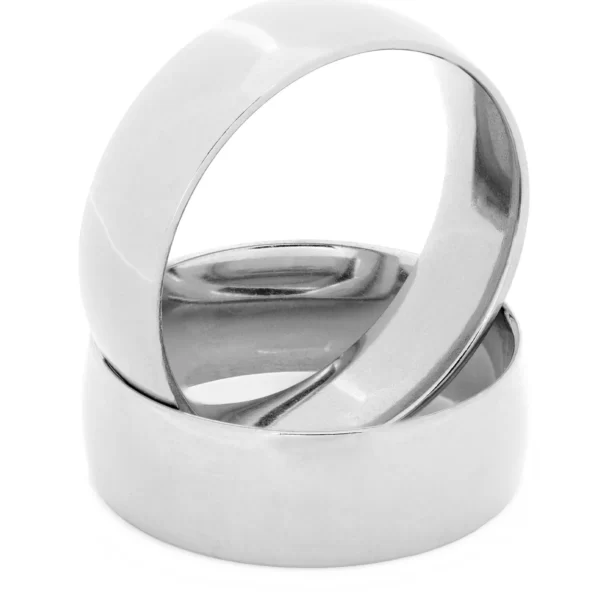 Aliança Lisa de 8mm Prateada de Aço Inoxidável