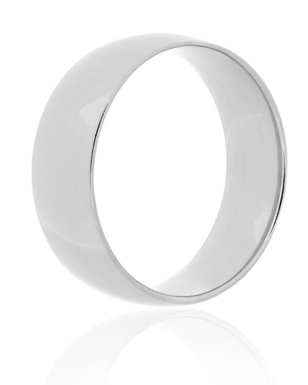 Aliança Lisa de 8mm Prateada de Aço Inoxidável - Imagem 3