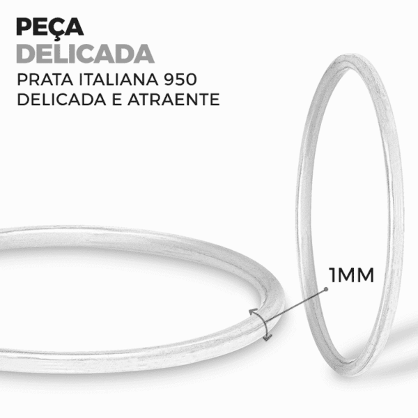 Aliança de Prata 950 1MM - Imagem 3