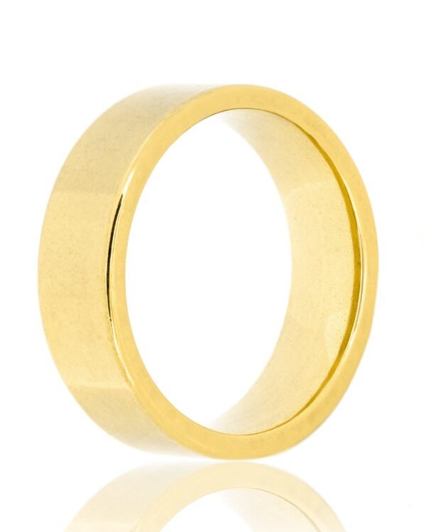 Aliança Quadrada Anatômica 6mm Dourada de Aço Inoxidável - Imagem 3