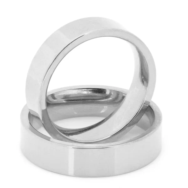 Aliança Quadrada Anatômica 6mm Prateada de Aço Inoxidável