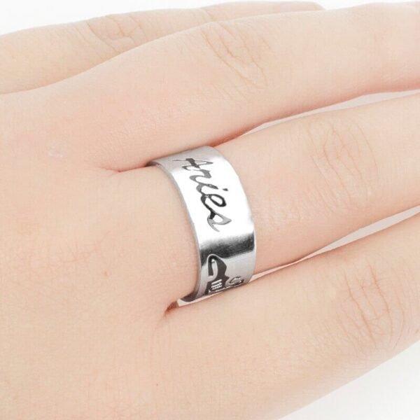 Anel Metálico Ajustável do Signo de Áries