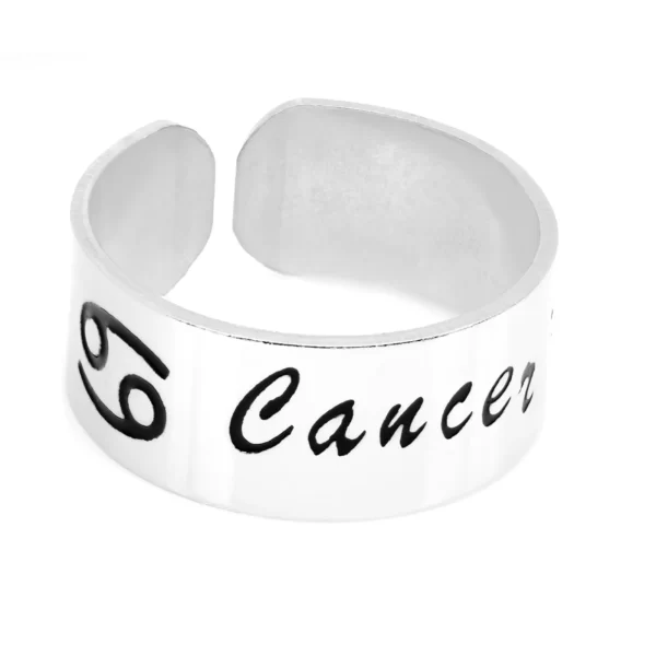 Anel Metálico Ajustável do Signo de Câncer