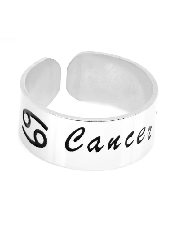 Anel Metálico Ajustável do Signo de Câncer