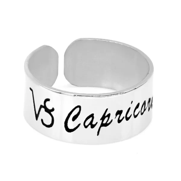 Anel Metálico Ajustável do Signo de Capricórnio