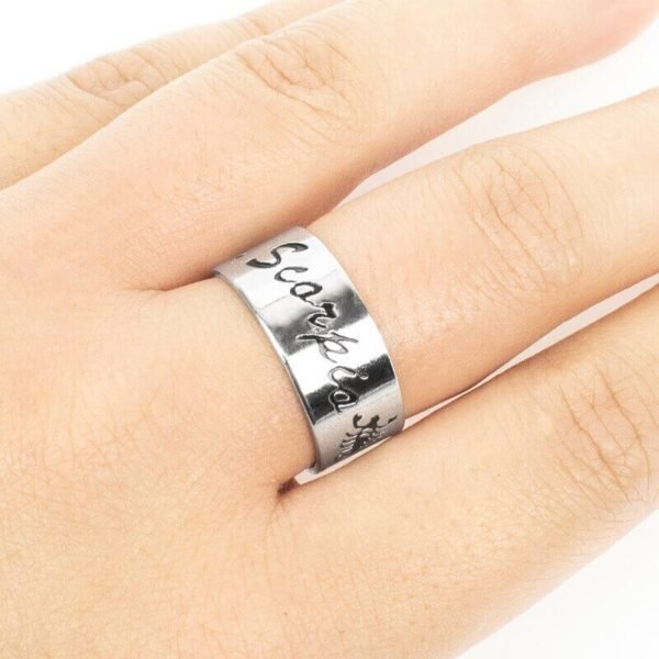 Anel Metálico Ajustável do Signo de Escorpião