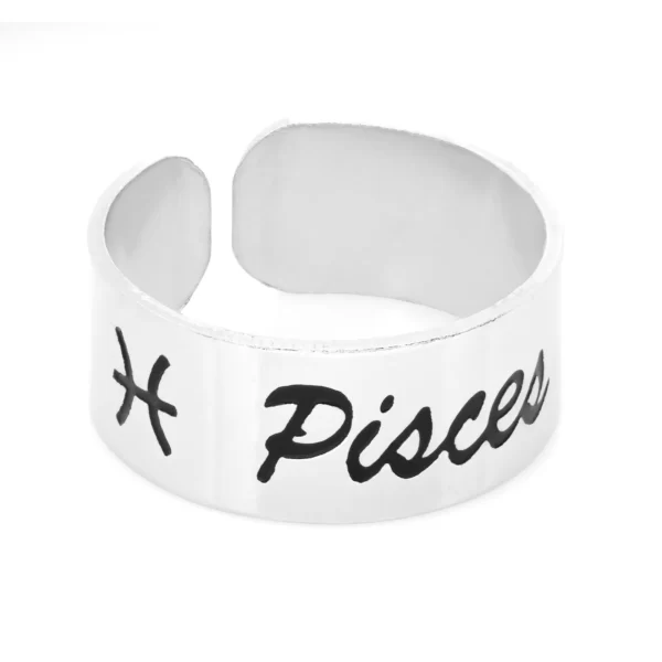 Anel Metálico Ajustável do Signo de Peixes