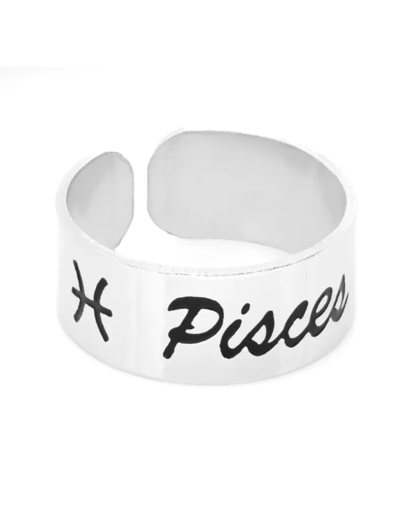 Anel Metálico Ajustável do Signo de Peixes