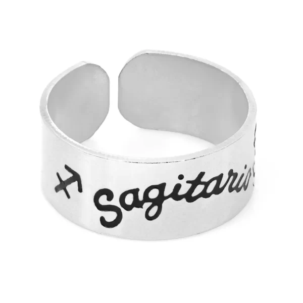 Anel Metálico Ajustável do Signo de Sagitário