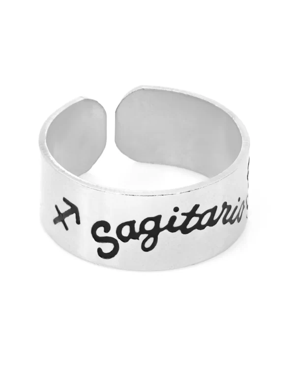 Anel Metálico Ajustável do Signo de Sagitário