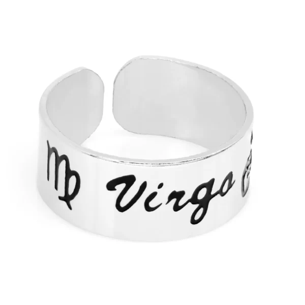 Anel Metálico Ajustável do Signo de Virgem