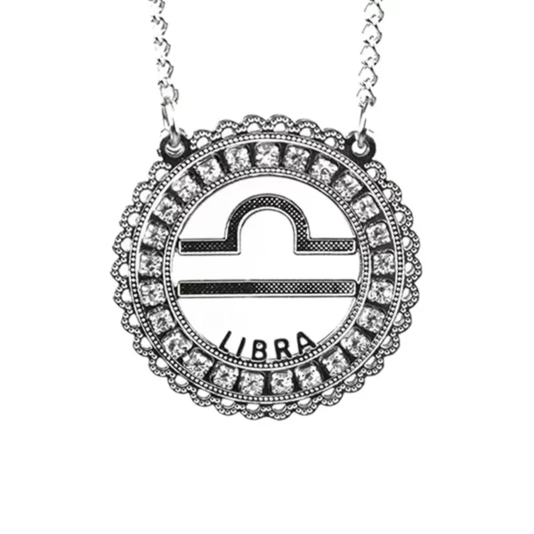 Corrente de Signo de Libra de Aço Inox 316L Cravejada com Zircônias