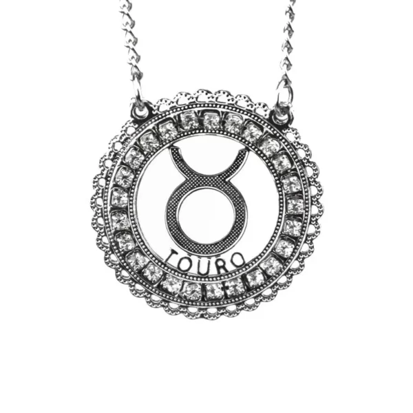 Corrente de Signo de Touro de Aço Inox 316L Cravejada com Zircônias