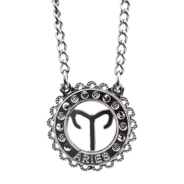 Corrente de Signo de Áries Cravejada com Zircônias de Aço Inoxidável (Tam P) - Imagem 3