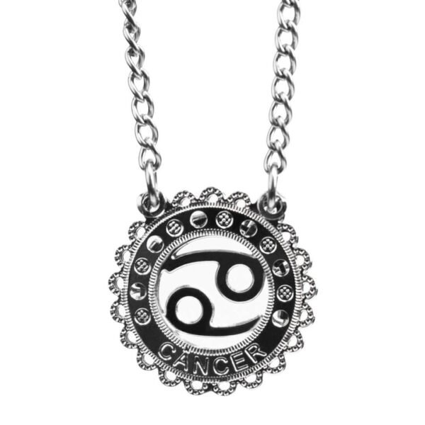 Corrente de Signo de Câncer Cravejada com Zircônias de Aço Inoxidável (Tam P) - Imagem 3