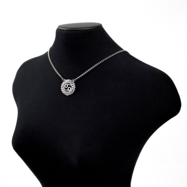 Corrente de Signo de Câncer Cravejada com Zircônias de Aço Inoxidável (Tam P) - Imagem 4