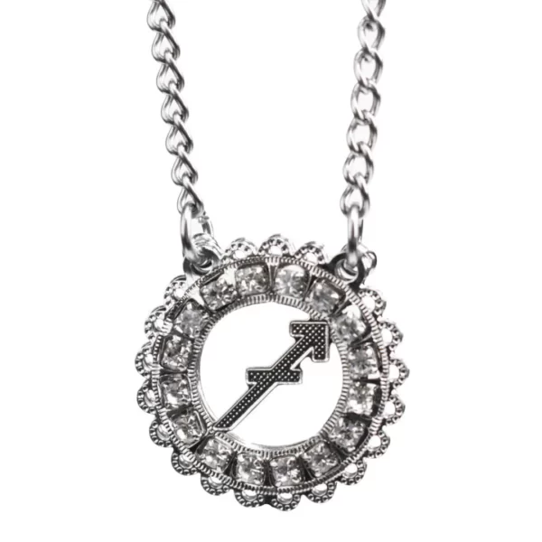 Corrente de Signo de Sagitário Cravejada com Zircônias de Aço Inoxidável (Tam P)