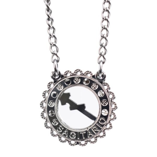 Corrente de Signo de Sagitário Cravejada com Zircônias de Aço Inoxidável (Tam P) - Imagem 3