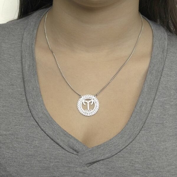 Corrente de Signo de Áries de Aço Inox 316L Cravejada com Zircônias - Imagem 4