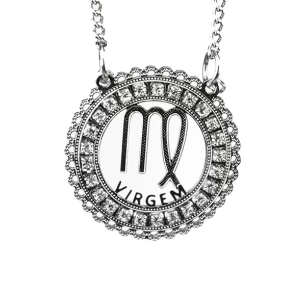 Corrente de Signo de Virgem de Aço Inox 316L Cravejada com Zircônias
