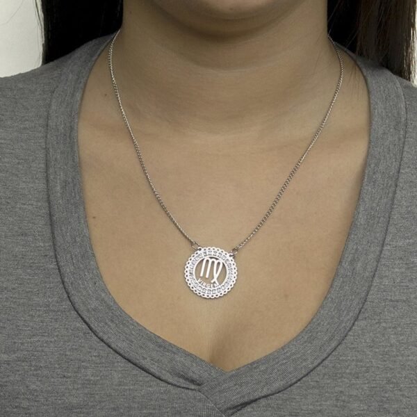 Corrente de Signo de Virgem de Aço Inox 316L Cravejada com Zircônias - Imagem 4