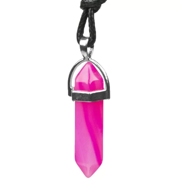 Colar de Pedra de Ágata Rosa Ajustável