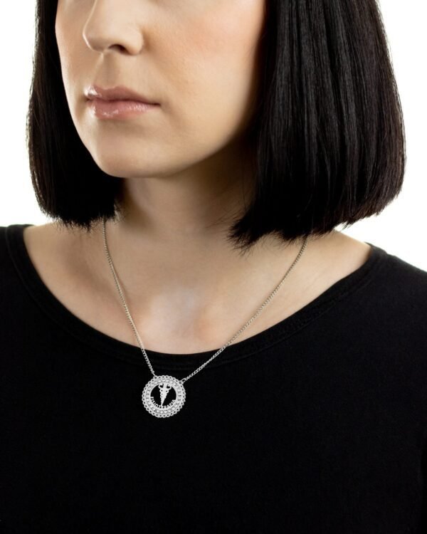 Corrente de Profissão de Fisioterapia de Aço Inox 316L Cravejada com Zircônias - Imagem 2