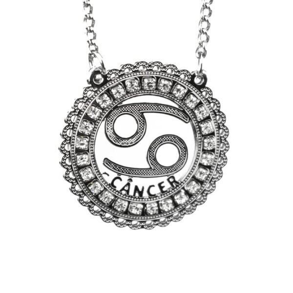 Corrente de Signo de Câncer de Aço Inox 316L Cravejada com Zircônias