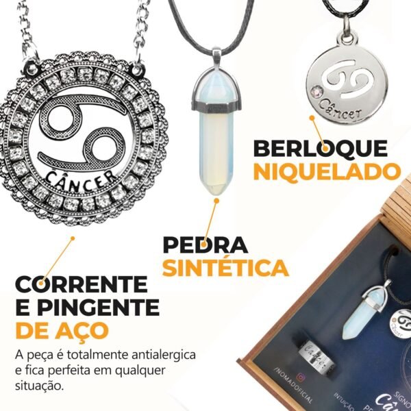 Conjunto de Signo de Câncer – Pedra da Lua
