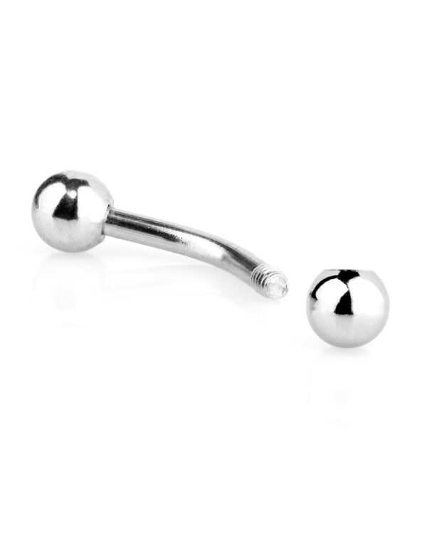 Piercing de Sobrancelha Barbell Curvo de Aço Inoxidável - Imagem 2