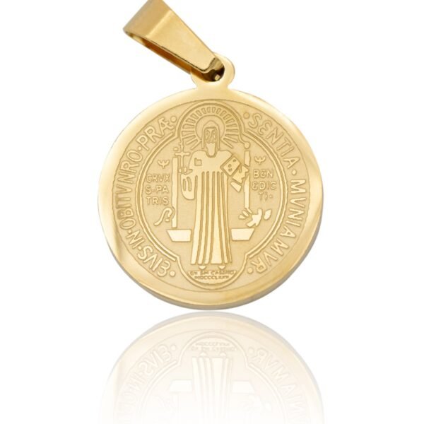Pingente Medalha de São Bento de Aço Inoxídavel