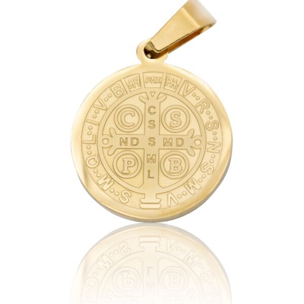 Pingente Medalha de São Bento de Aço Inoxídavel