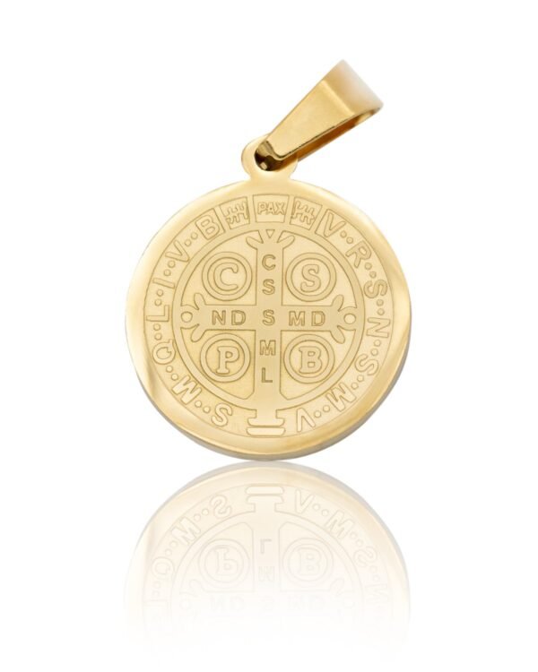 Pingente Medalha de São Bento de Aço Inoxídavel - Imagem 2