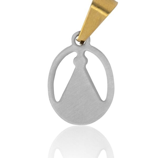 Pingente Medalha de Nossa Senhora Vazada P de Aço Inoxidável