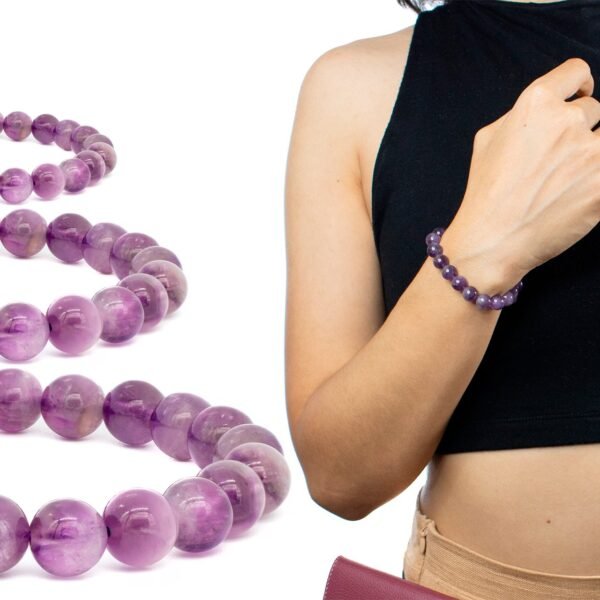 Pulseira de Pedra Ametista 8mm