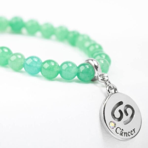 Pulseira de Signo de Câncer – Pedra Quartzo Verde