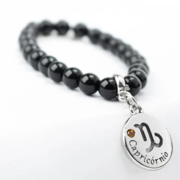 Pulseira de Signo de Capricórnio – Pedra Ônix