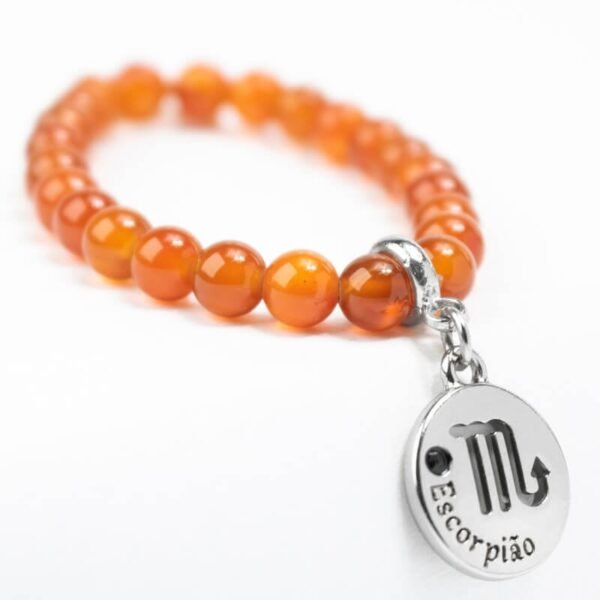 Pulseira de Signo de Escorpião – Pedra Ágata de Fogo