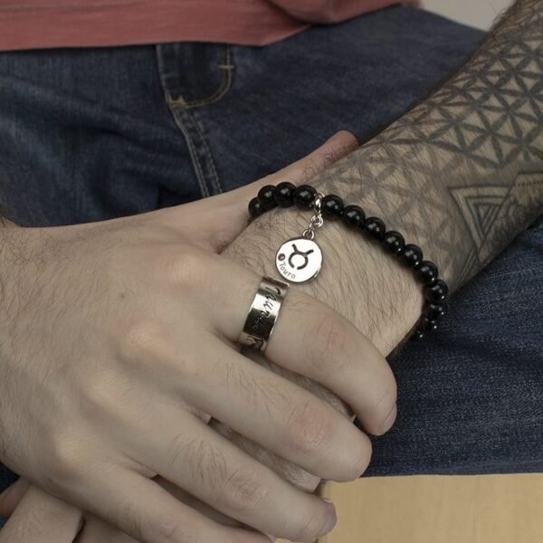 Pulseira de Signo de Touro - Pedra Ônix - Imagem 4
