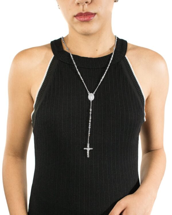 Terço Medalha de Nossa Senhora de Guadalupe de Aço Inoxidável - Imagem 2