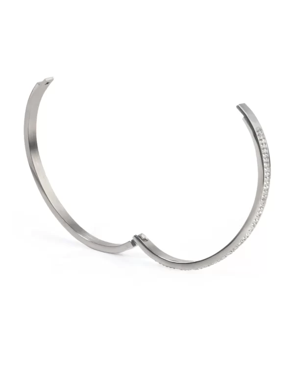 BRACELETE DE AÇO LINHA DUPLA ZIRCÔNIAS - Imagem 3