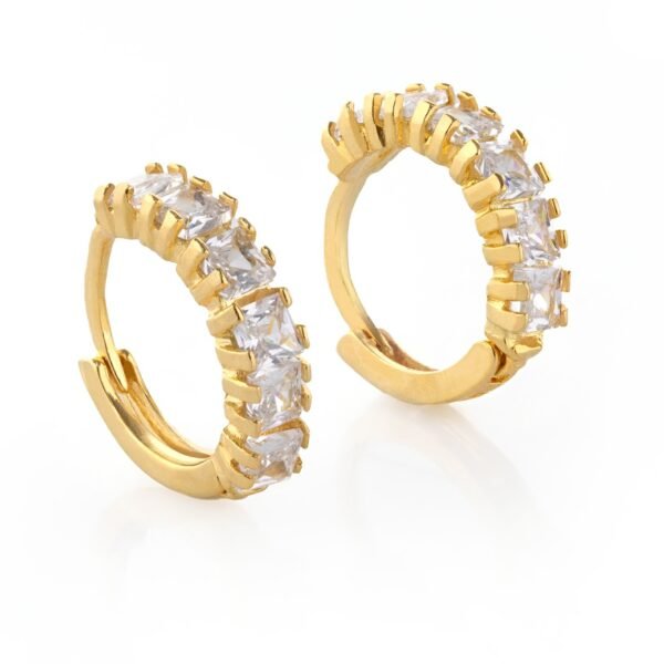 Argola Diamantada Banhada a Ouro 18K