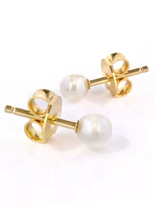 BRINCO BANHADO A OURO 18K PÉROLA - Imagem 3